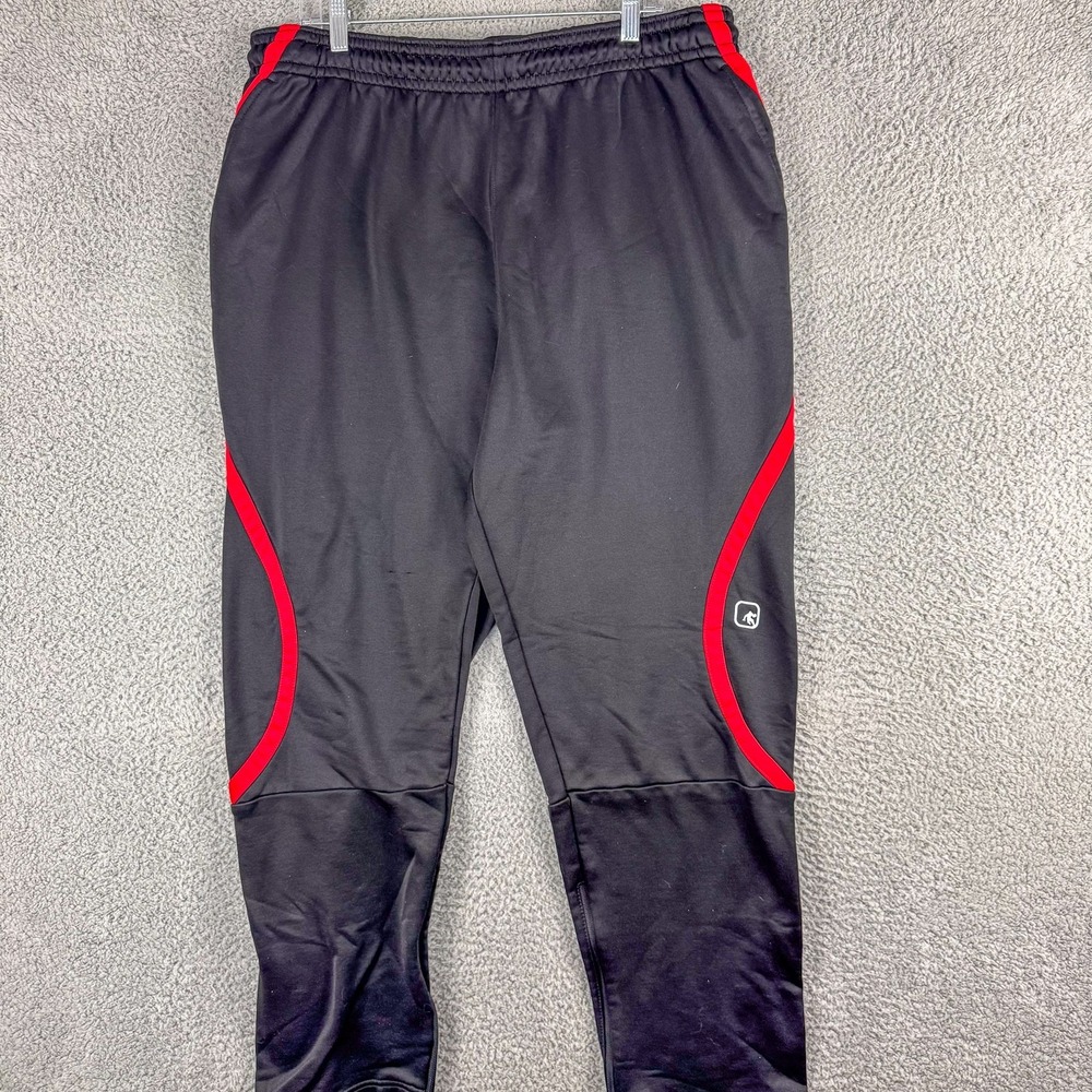 AND1 Track Pants Mens‎ 2XL Black Red Athletic Joggers Zip Cuffs Basketball Logo